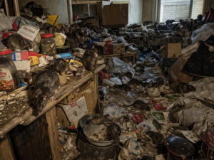 Rat infestation cleanup in Fort Worth, Texas.